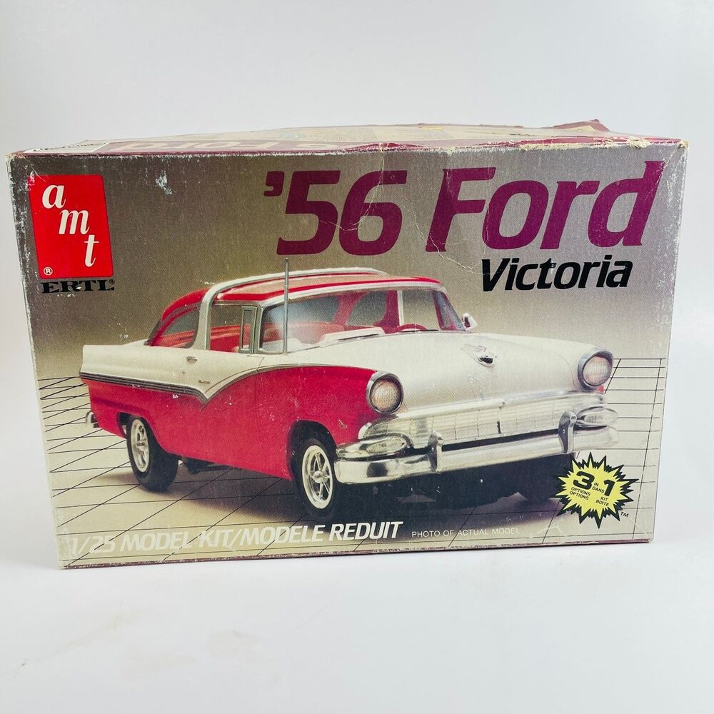 AMT ERTL '56 Ford Victoria 1/25 Scale Model Kit 3-in-1 Custom Drag Stock 6547